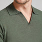 Polo in maglia in cotone e lino-1