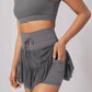High-Waisted Skirt with Inner Lining and Belt Design for Women