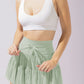 High-Waisted Skirt with Inner Lining and Belt Design for Women