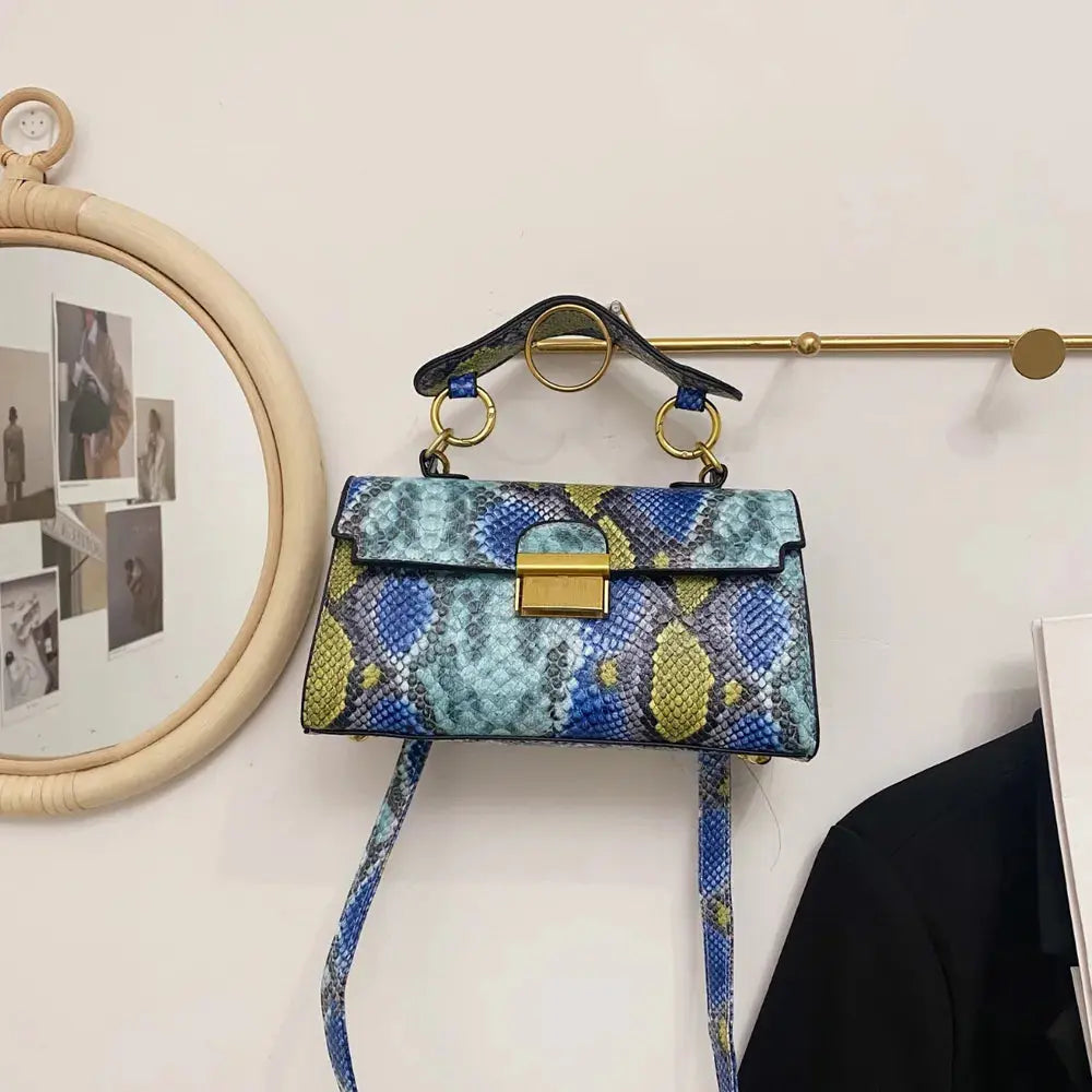 PU Leather Snakeskin Print Crossbody Bag eprolo