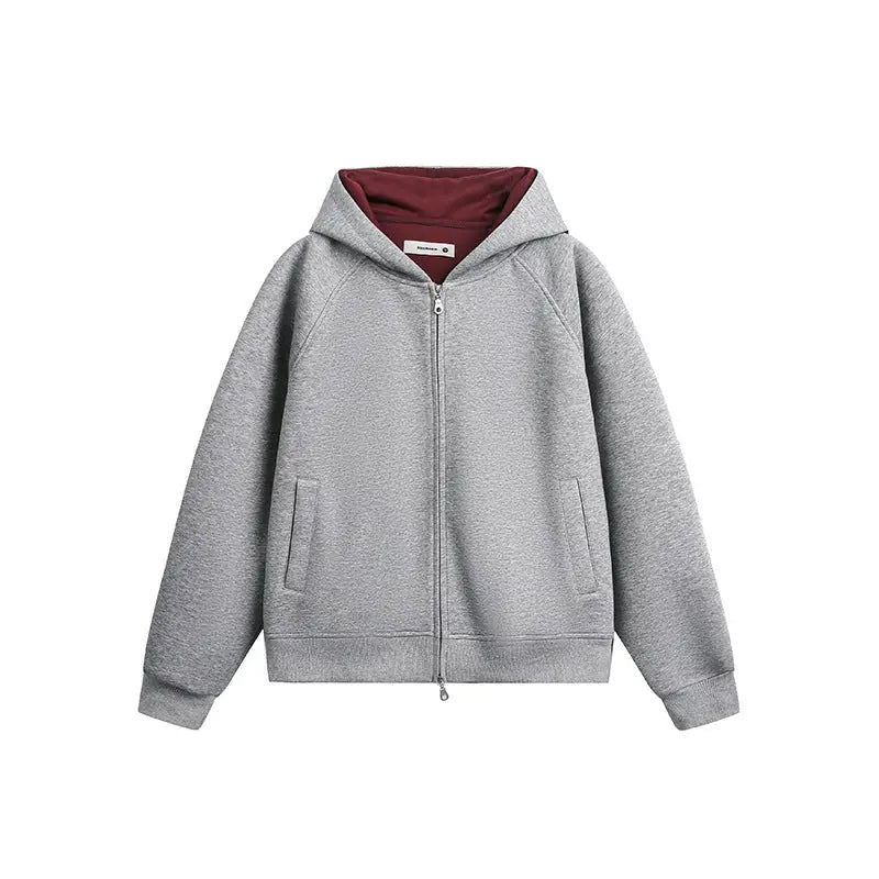 Retro Simple Loose Hooded Cardigan Sweatshirt eprolo