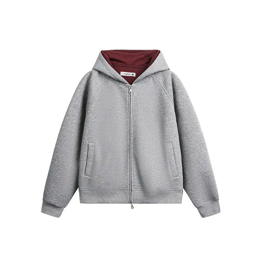 Retro Simple Loose Hooded Cardigan Sweatshirt eprolo