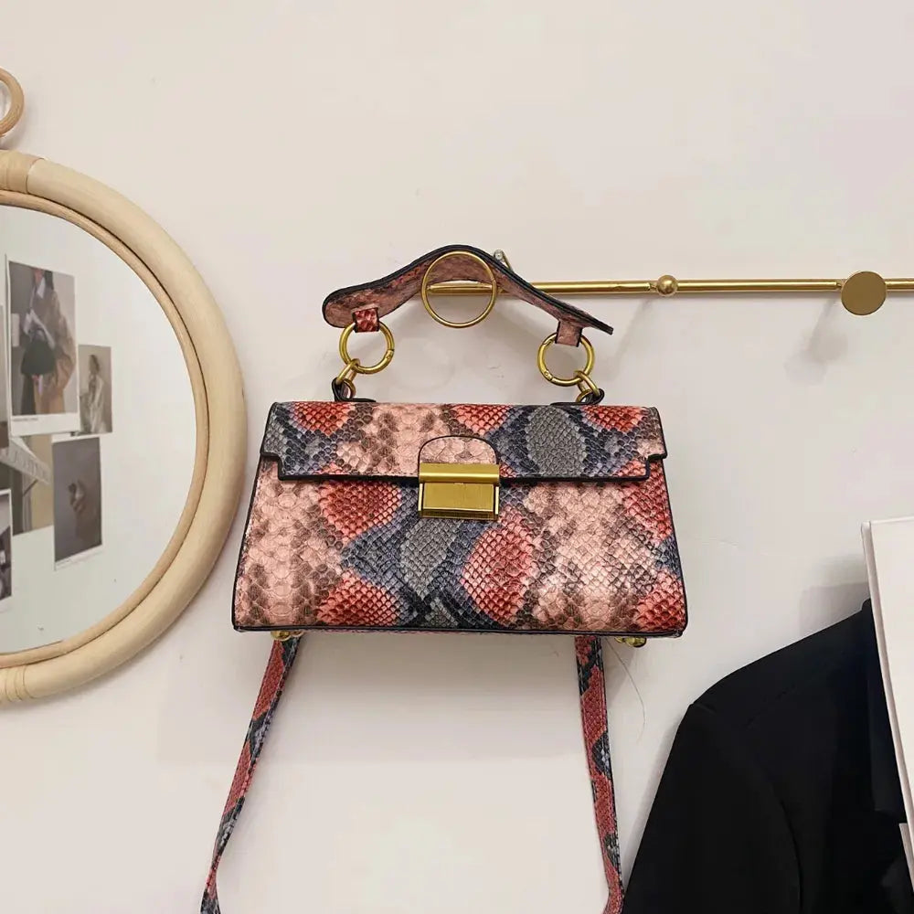 PU Leather Snakeskin Print Crossbody Bag eprolo