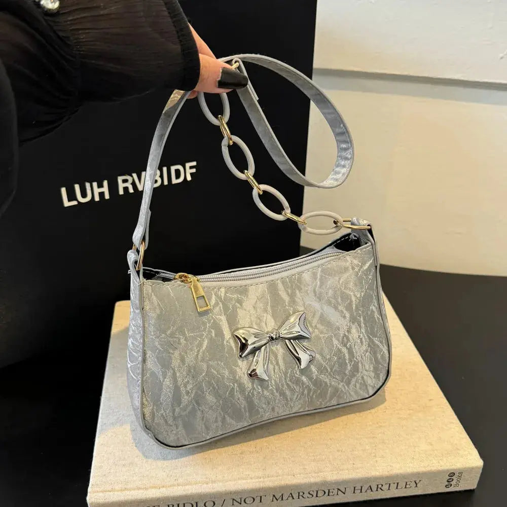 Bow PU Leather Shoulder Bag eprolo