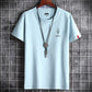 JFUNCY S-6XL Oversize Men Cotton Tee Tops Summer Short Sleeve Men's T-shirt Leaf Print Male Casual Tshirt Graphic T Shirts