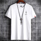 JFUNCY S-6XL Oversize Men Cotton Tee Tops Summer Short Sleeve Men's T-shirt Leaf Print Male Casual Tshirt Graphic T Shirts