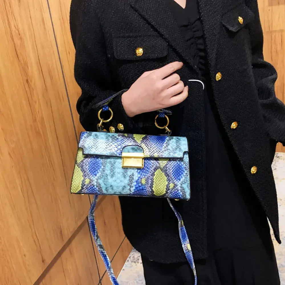 PU Leather Snakeskin Print Crossbody Bag eprolo