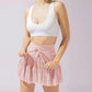 High-Waisted Skirt with Inner Lining and Belt Design for Women
