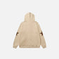 Five cornered star patch embroidered printed hooded sweatshirt with zipper sweatshirt for men eprolo