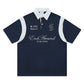 Retro Campus Color Block Short Sleeve Polo Shirt  Grid Breathable eprolo