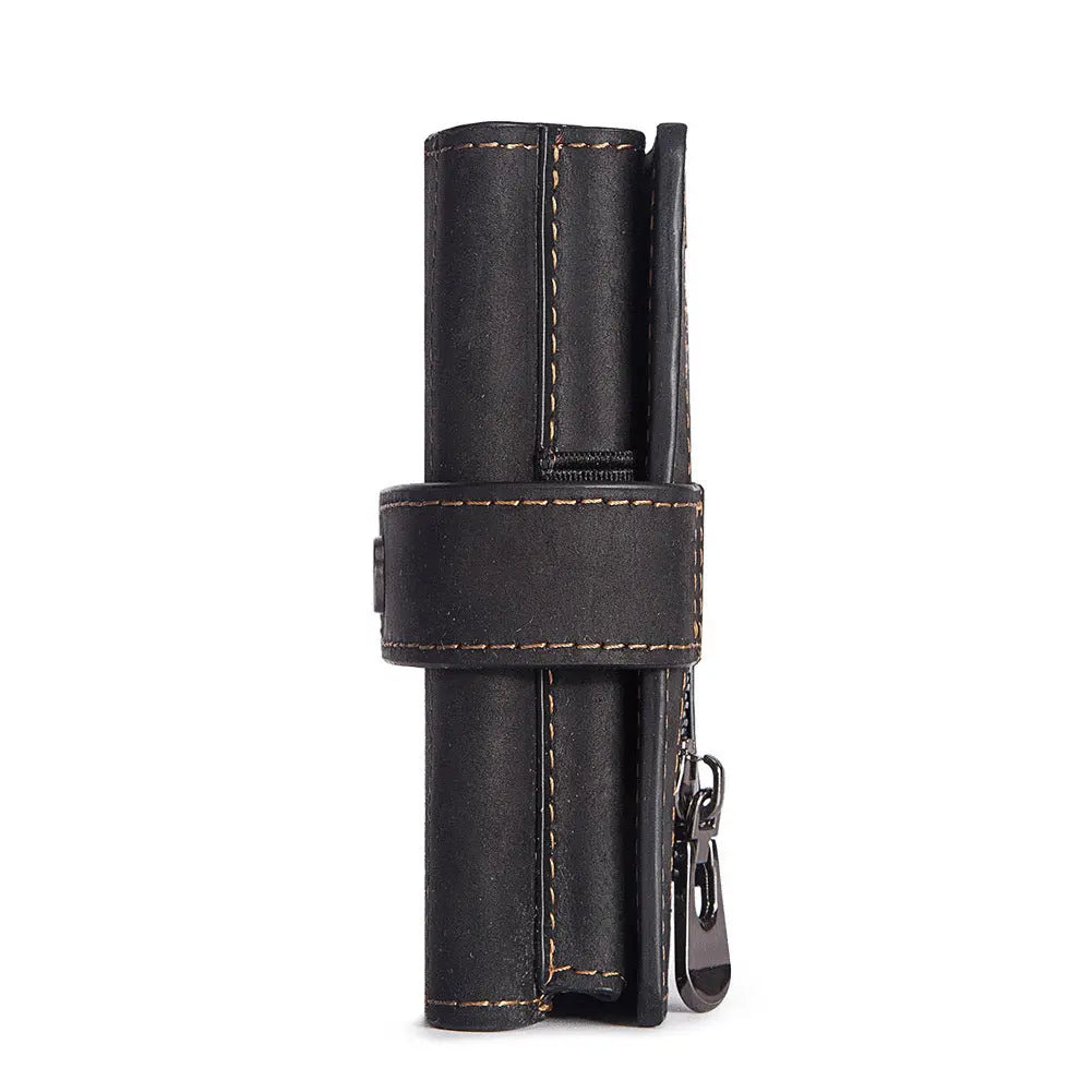 Coin Purse Metal Card Case Leather Card Sleeve ID Sleeve Leather Credit Card Holder eprolo