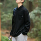 Outdoor men's long sleeved lapel simple pocket design polo shirt men's inner top eprolo
