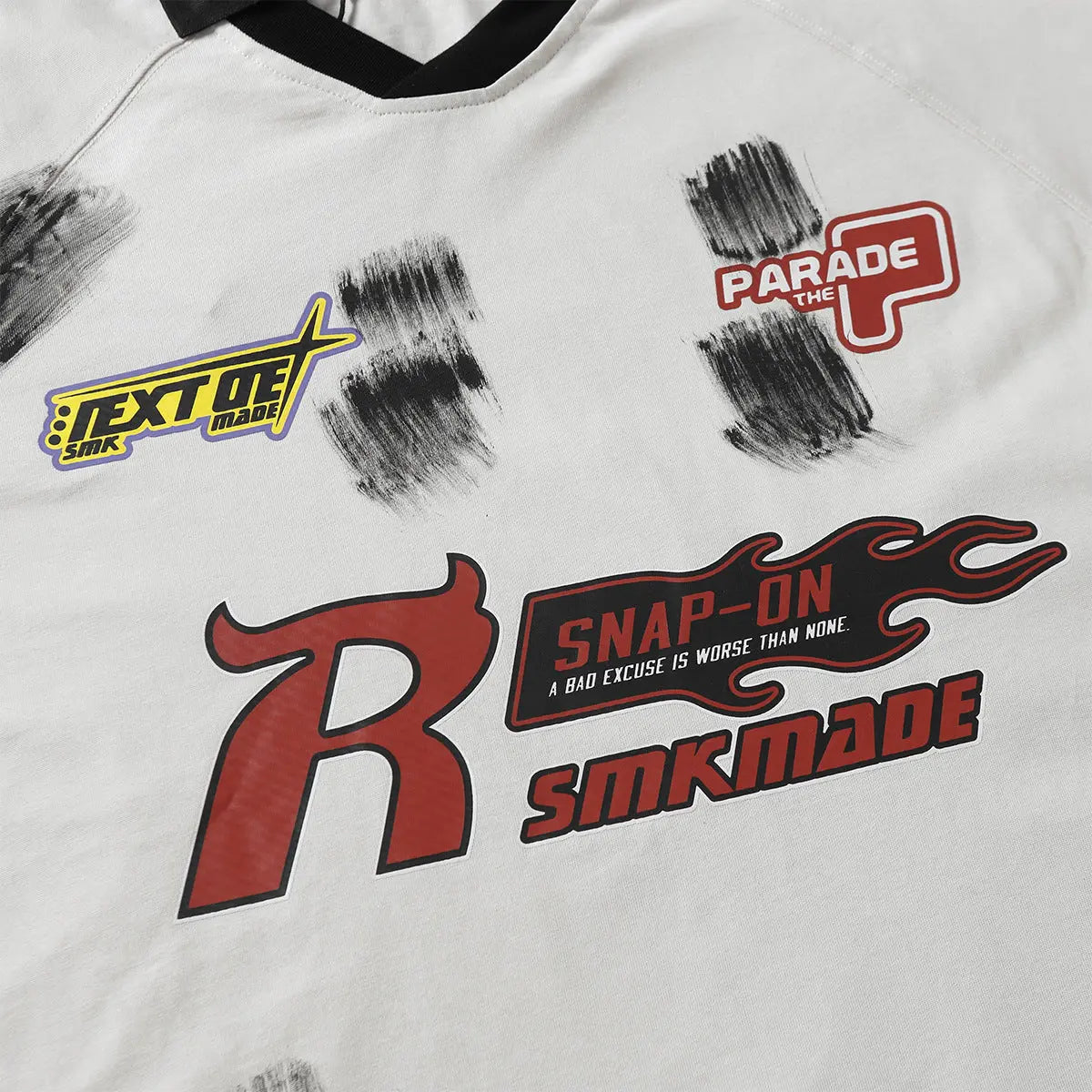 Brush Graffiti Sports Campus Collar Polo Shirt Long Sleeve eprolo