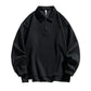 Men's autumn and winter long sleeved solid color polo shirt with a collared sweatshirt eprolo