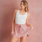 High-Waist Belted Casual Lining Skirt Pants A-Line Sweet and Spicy Loose Women's Short Skirt