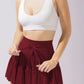 High-Waisted Skirt with Inner Lining and Belt Design for Women