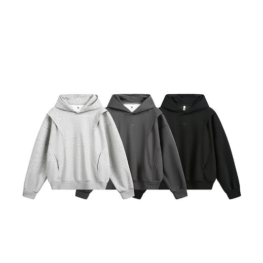 Retro Simple Loose Hooded Cardigan Sweatshirt