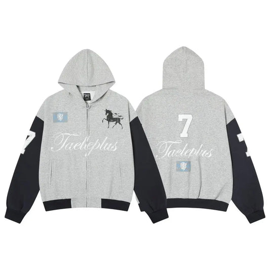 Street Style Faded Printed Cardigan Sweatshirt eprolo