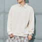 Men's autumn and winter long sleeved solid color polo shirt with a collared sweatshirt eprolo