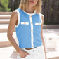 Color Block Knit Button Elegant Slim Sweet Women's Wholesale eprolo