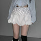 Polka Dot Splicing Slimming Mini Skirt