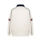 Style Color Block Dragon Letter Embroidery Polo Sweatshirt Unisex Loose Casual Top