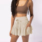 High-Waisted Skirt with Inner Lining and Belt Design for Women